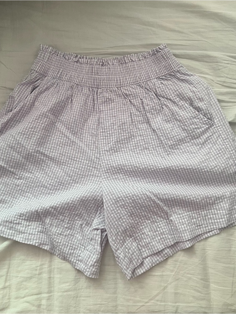 Aerie Lavender good day gingham High-Waist Shorts